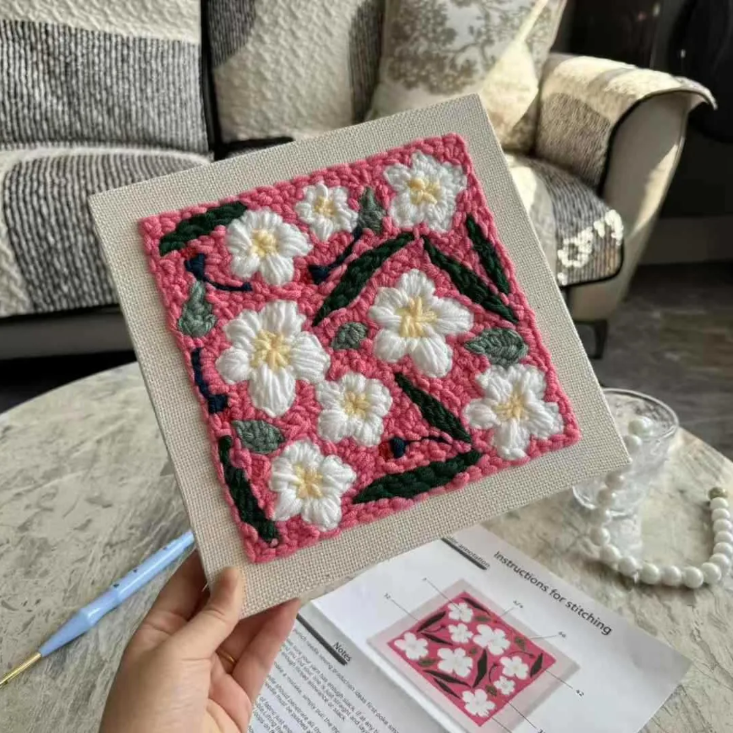 Stitch punch needle DIY craft embroidery set