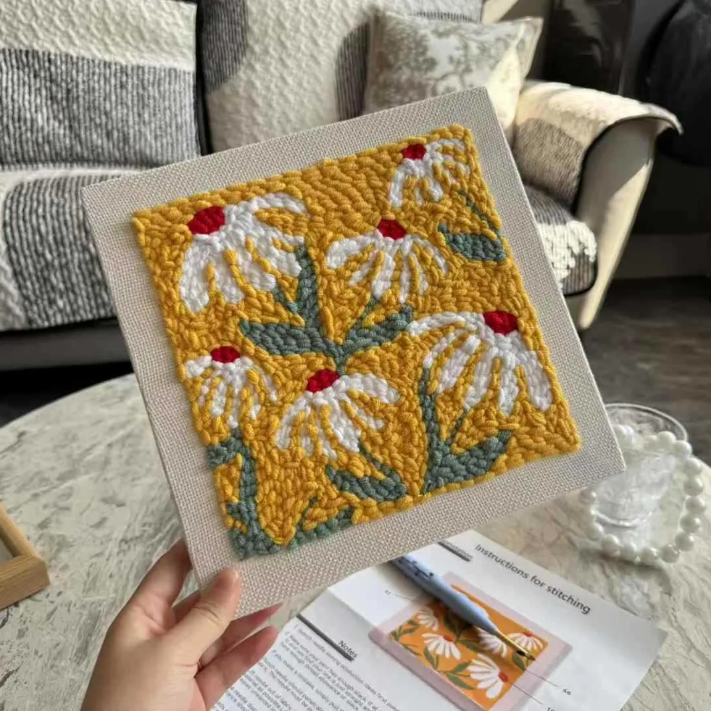Stitch punch needle DIY craft embroidery set