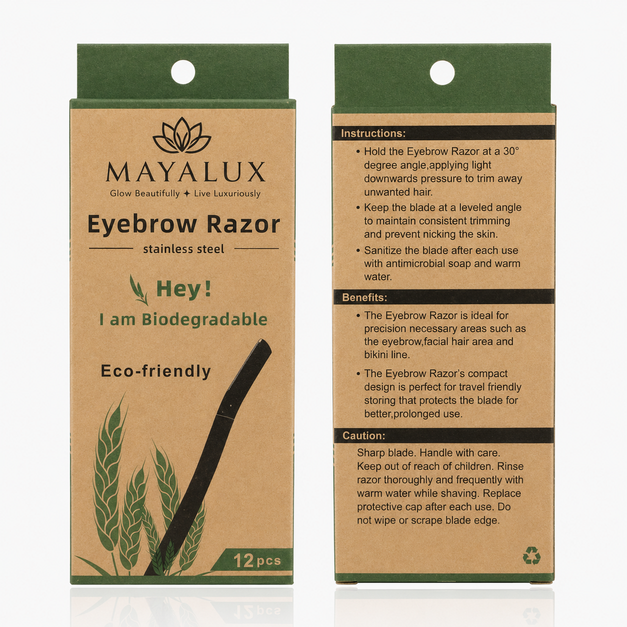 Mayalux Eco Eyebrow Razor (12pk)